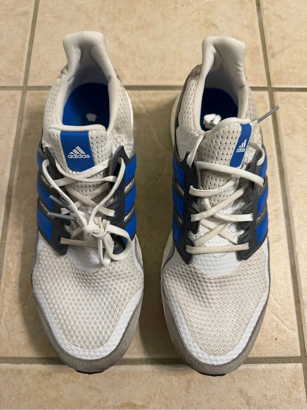 adidas Ultra Boost Shoes in White, Blue, Gray